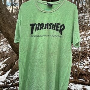 Thrasher T-Shirt Neon Lime Green Skateboard Magazine San Francisco Men’s Large